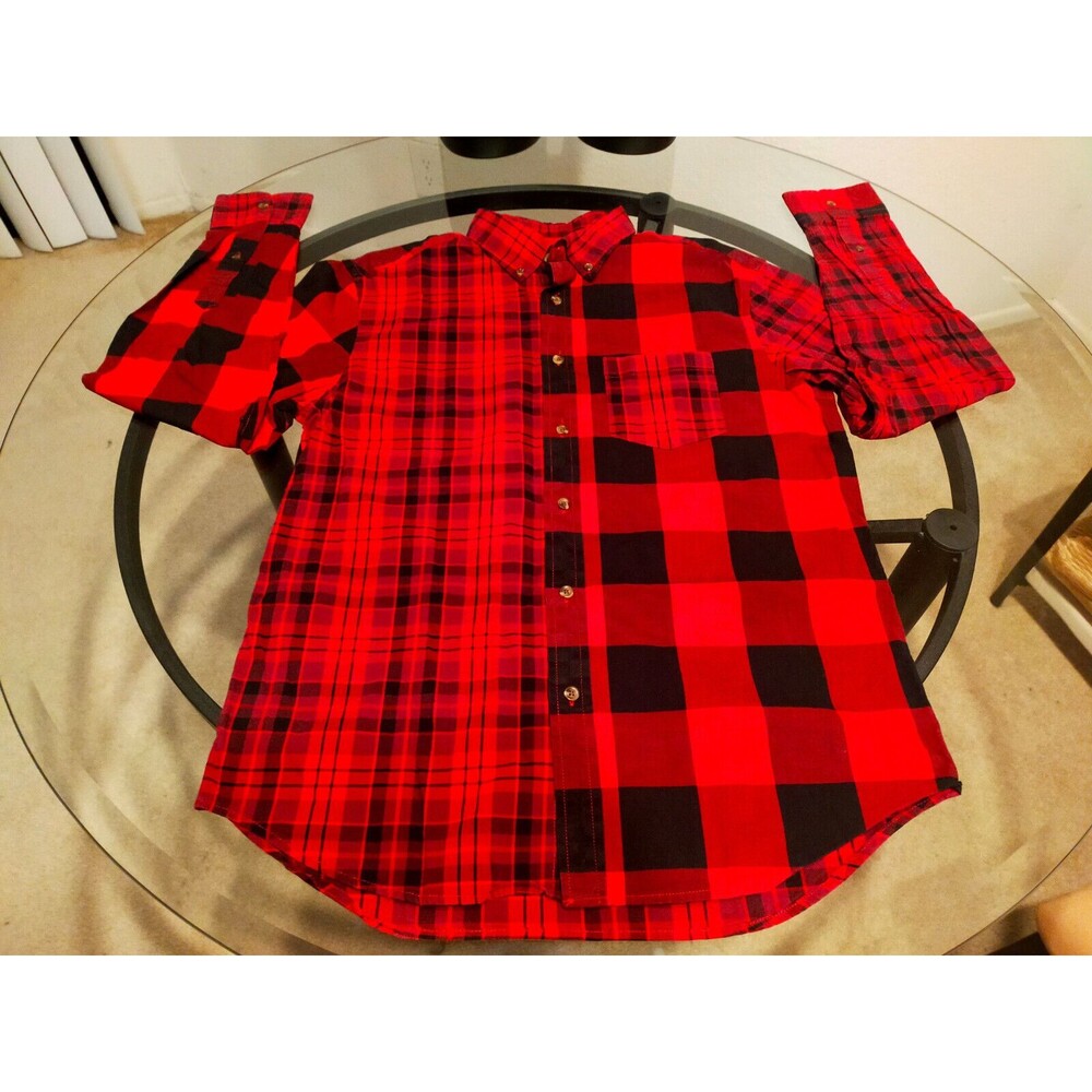 Old Navy Plaid Flannel Built-In Flex Regular Fit Long Sleeve Shirt Size Medium